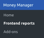 Money Manager admin menu