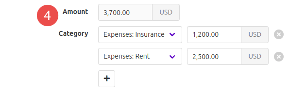 Total split amount