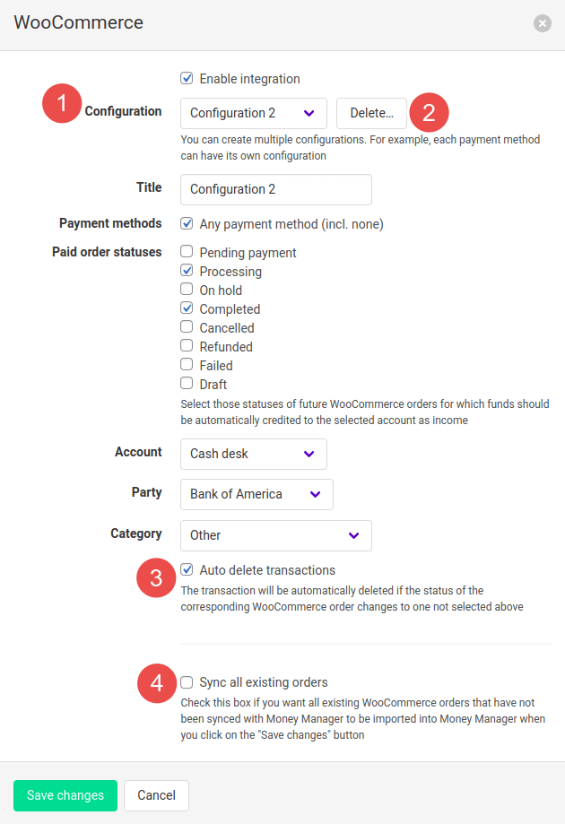 WooCommerce settings